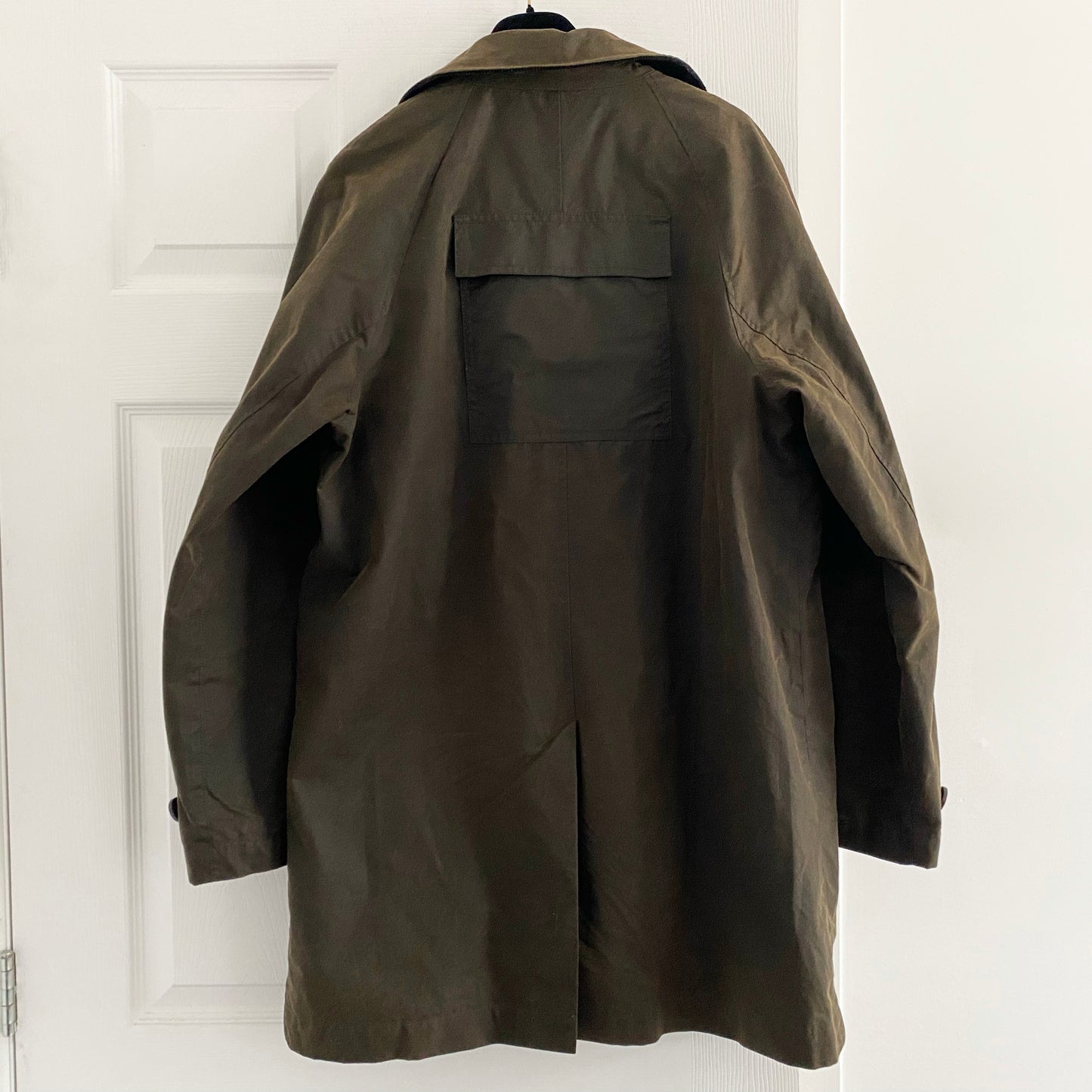 Tibi Waxed Cotton Car Coat in Olive, Size Small (fits S/M)