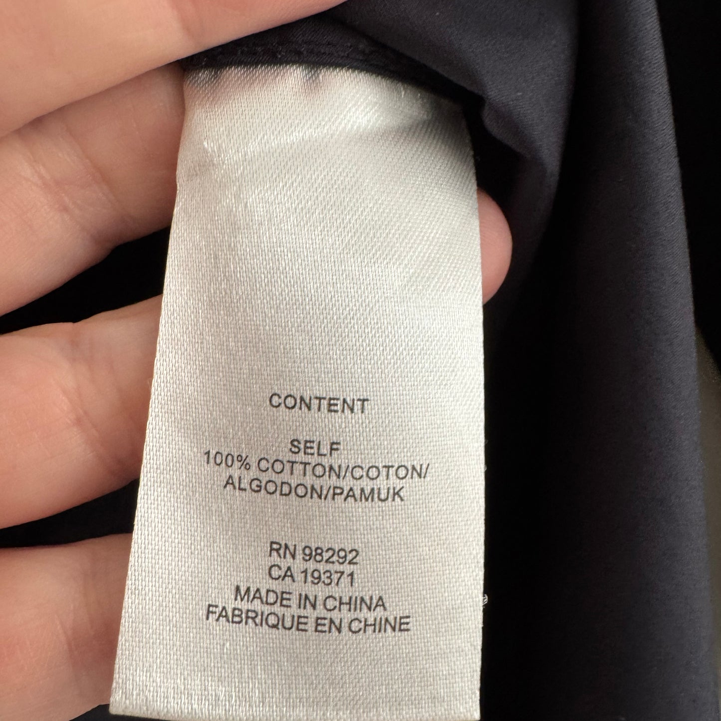 Tibi "Charlie" Eco Poplin Cut Out Shirt in Navy, Size Small