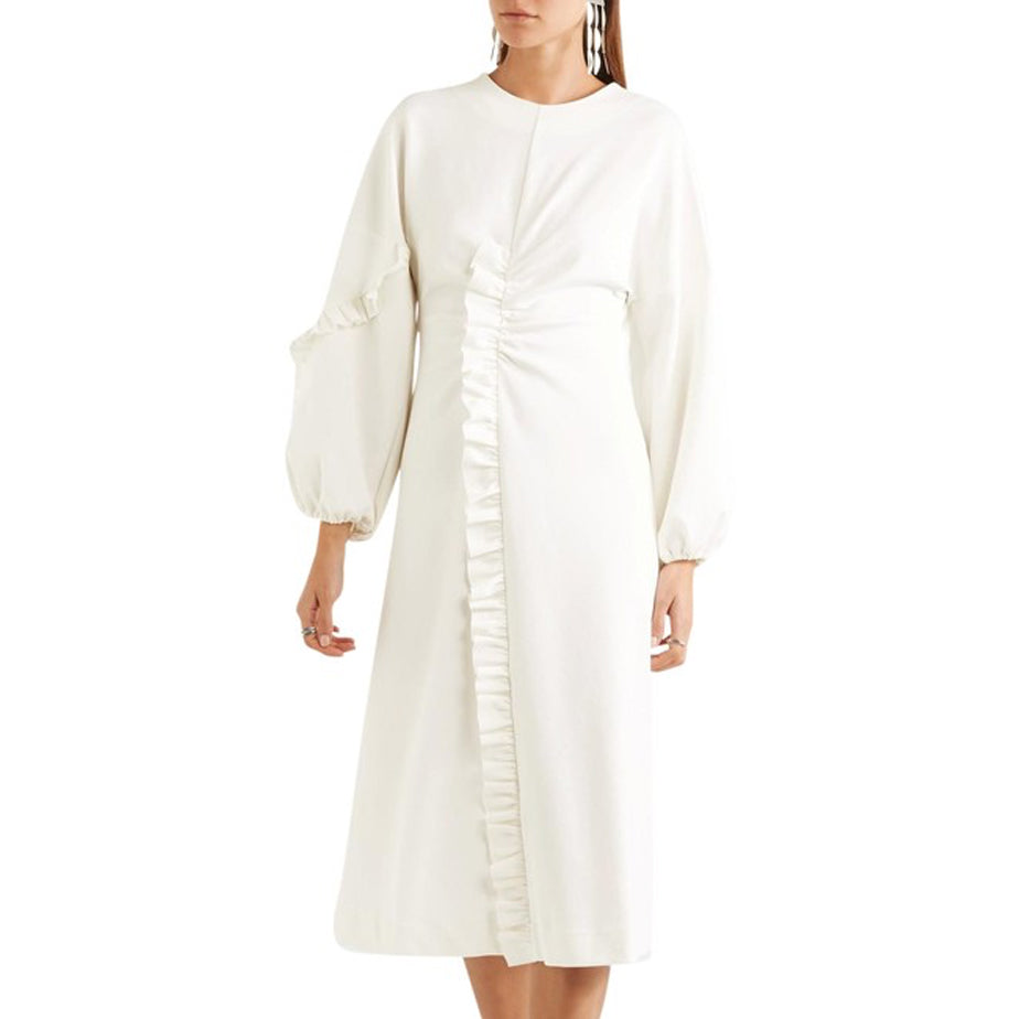 Robe Tibi « Bond » en tricot extensible à dos ouvert en ivoire, taille 10