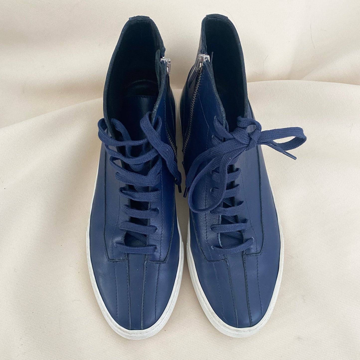 Tibi Navy Leather "Gabe" HIgh Tops, size 39