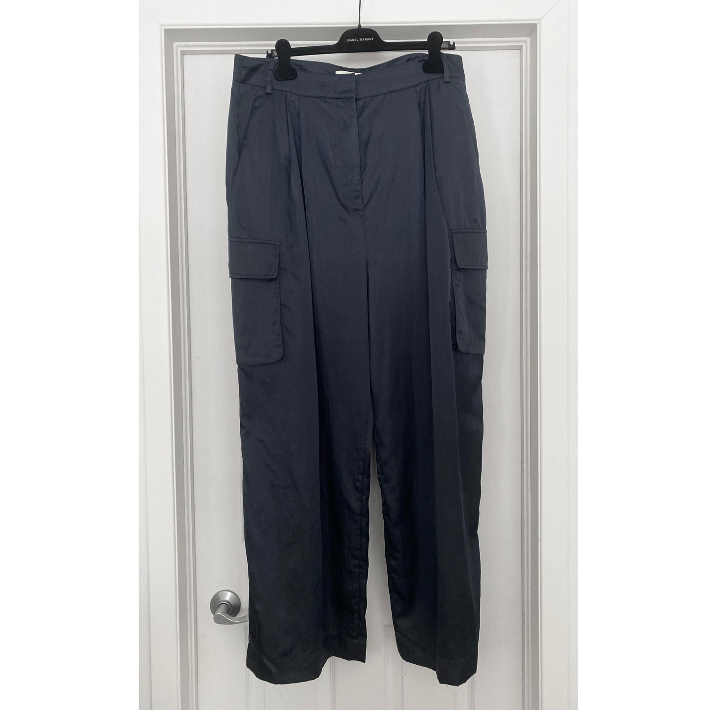 Tibi Stella Satin Cargo Trousers, size 14