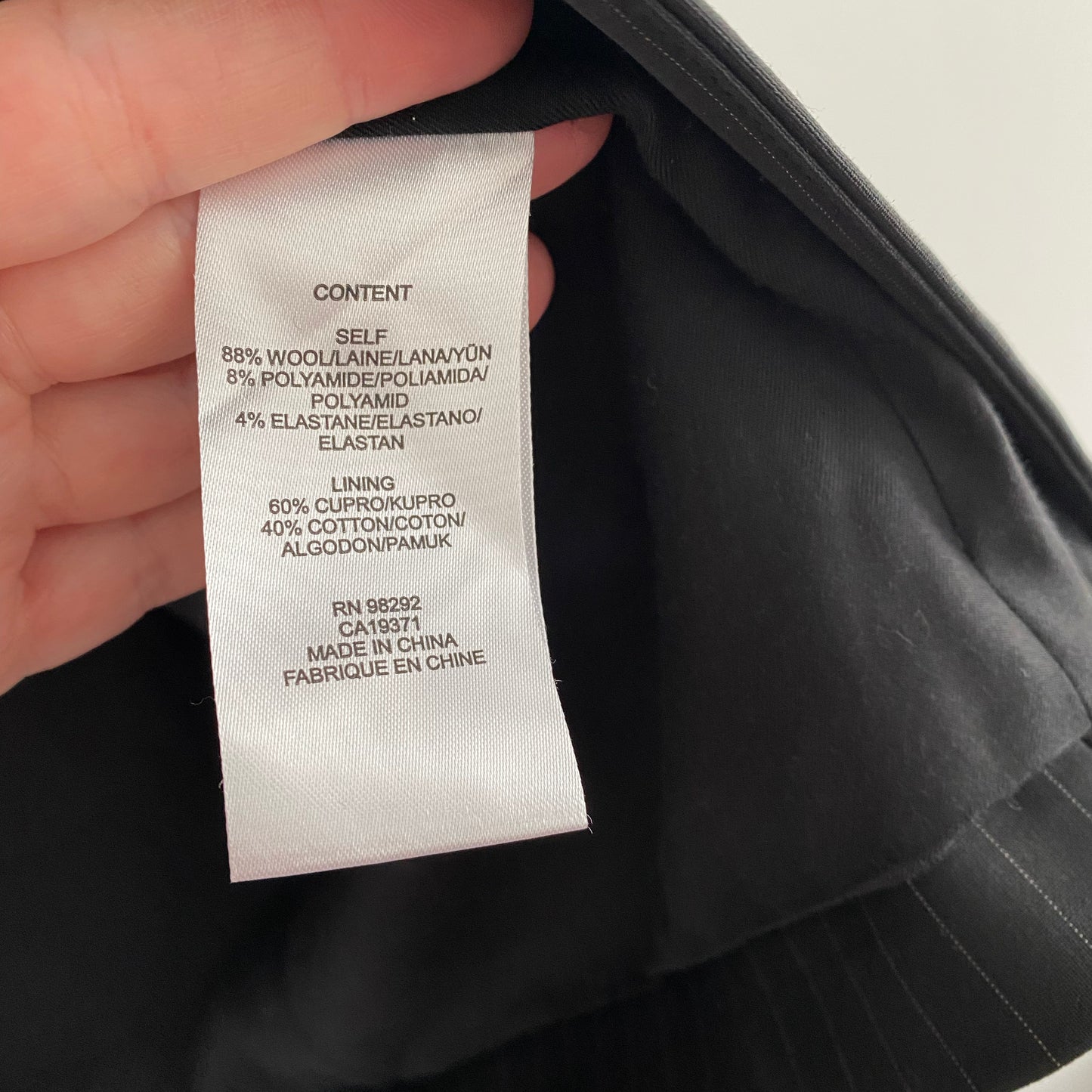 Tibi Pinstripe Double Breasted Blazer in Black, size Large