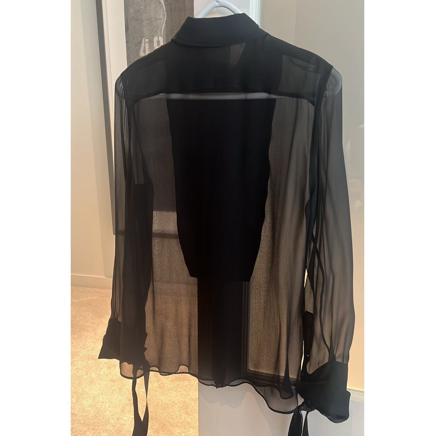 Tom Ford Silk Tuxedo Blouse, size 42 (fits like size 6/8)