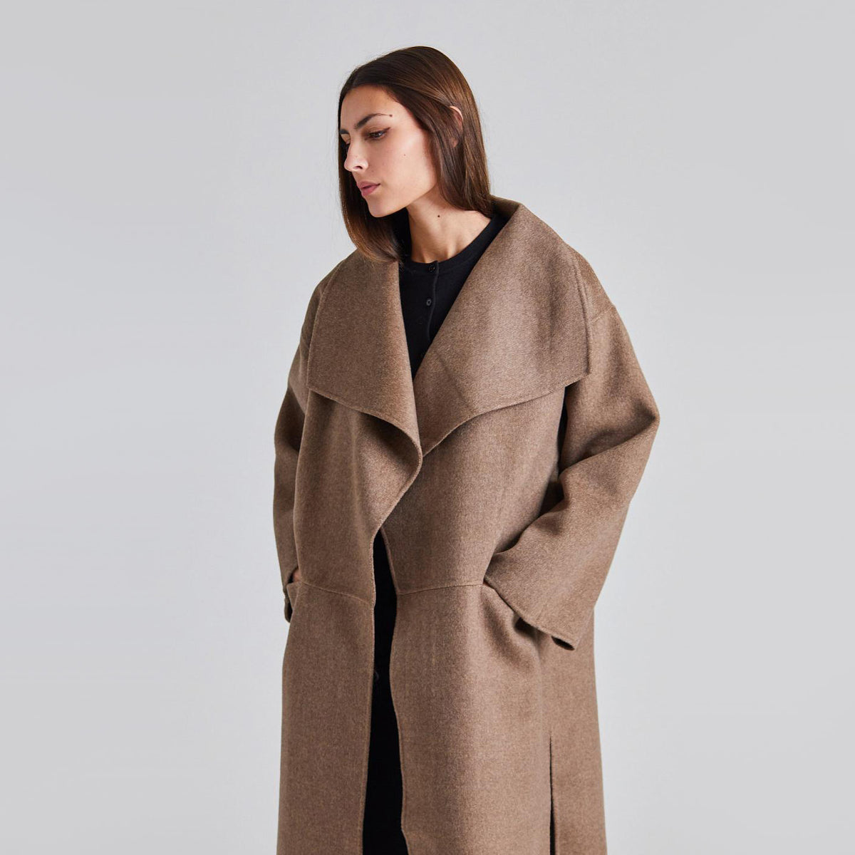 Toteme Signature wool and cashmere coat in "Oak Melange", size Small (fits Medium?)