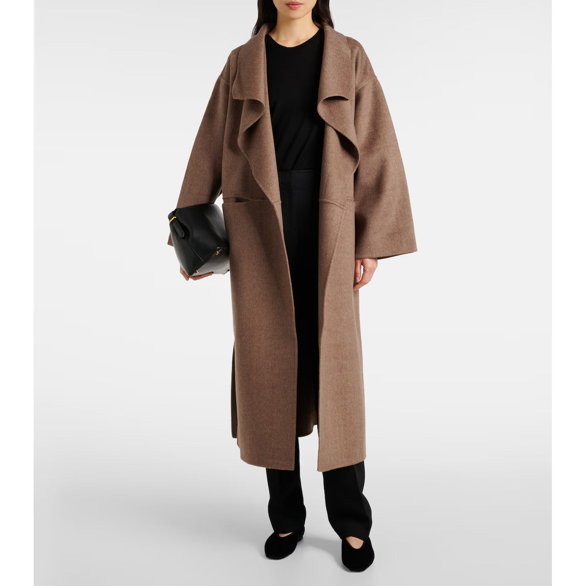 Toteme Signature wool and cashmere coat in "Oak Melange", size Small (fits Medium?)
