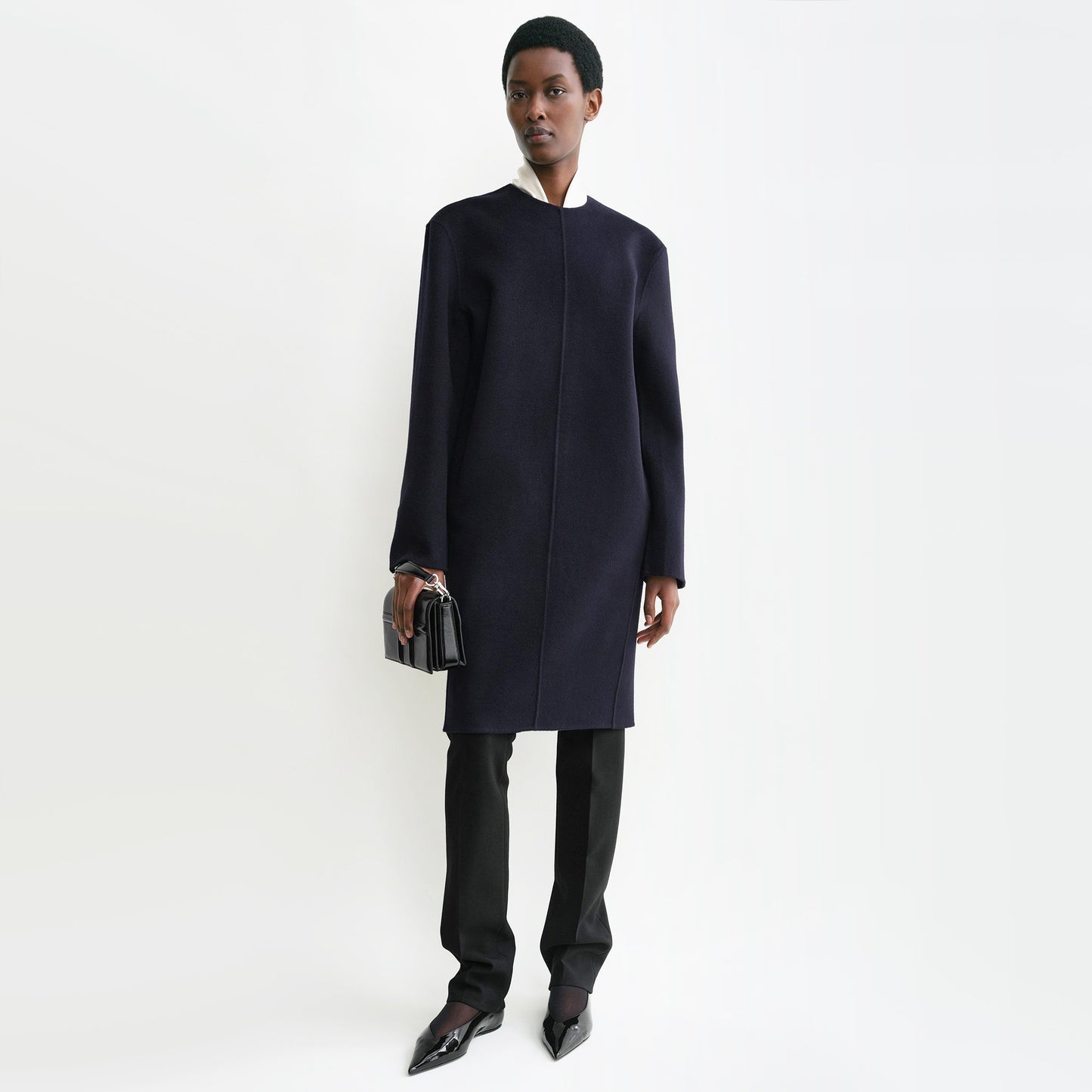 Toteme Doubleface Wool Tunic (Dress?) in Navy, size 38 (size Medium)