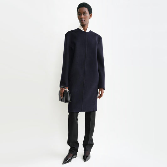 Toteme Doubleface Wool Tunic (Dress?) in Navy, size 38 (size Medium)