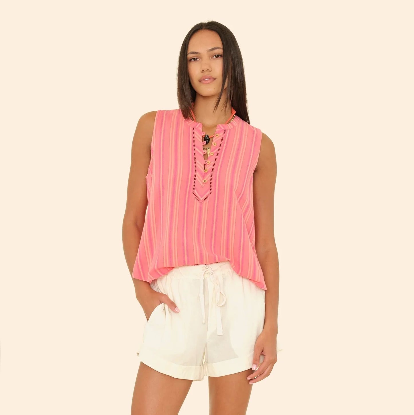 Xirena "Twyla" Top in "Sunset Rose", size Medium