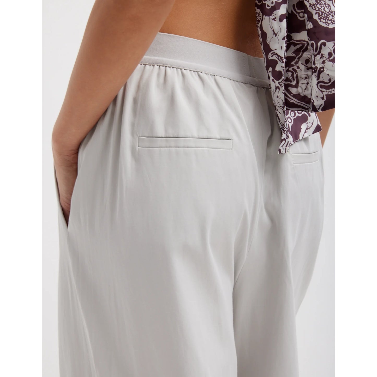 Tibi "Marit" Drapey Suiting Pants in Stone, size XL (fits XL/XXL)