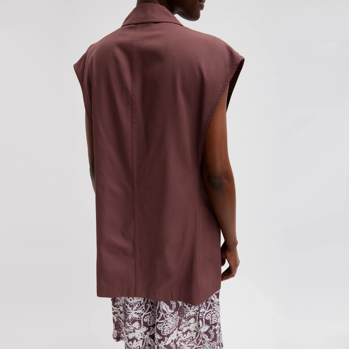 Tibi Drapey Suiting Oversized Double Breasted Vest in "Cinnamon", size Medium