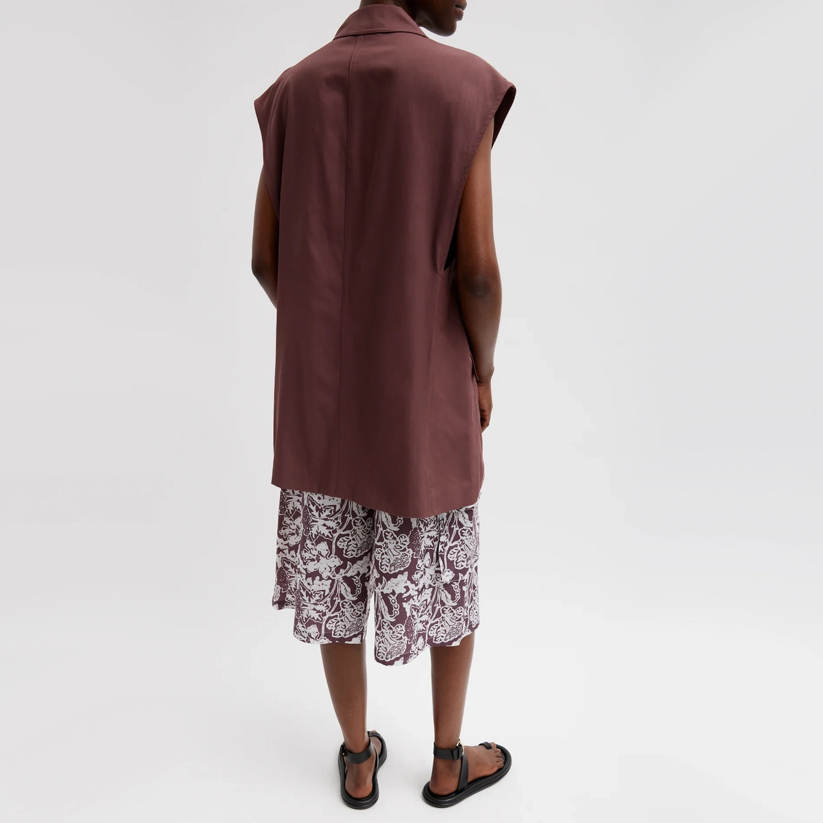Tibi Drapey Suiting Oversized Double Breasted Vest in "Cinnamon", size Medium