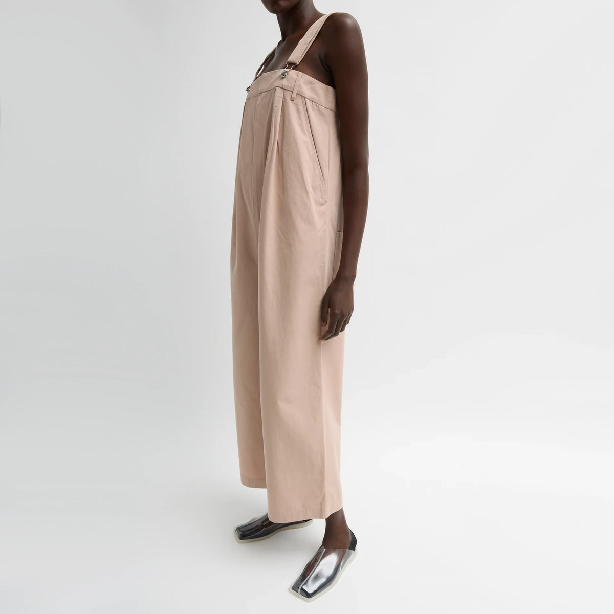 Tibi Bio Twill Overall Wide Leg Pant in "Cameo Pink", size 12