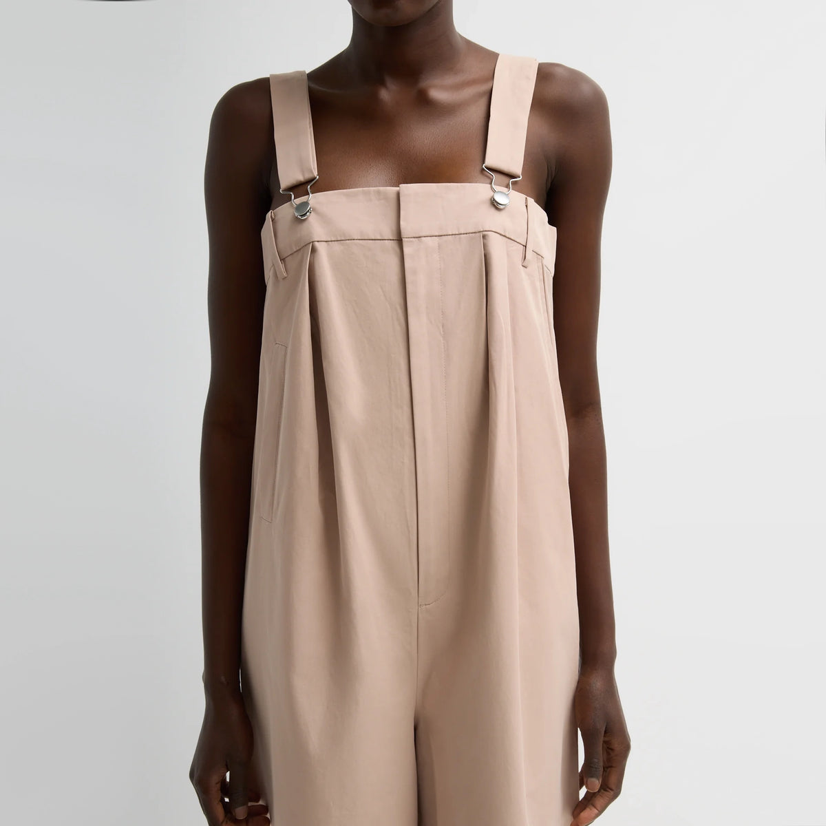 Tibi Bio Twill Overall Wide Leg Pant in "Cameo Pink", size 12