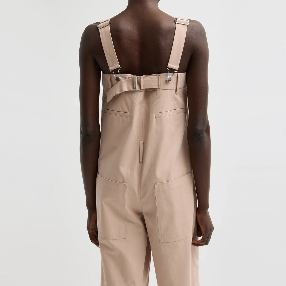 Tibi Bio Twill Overall Wide Leg Pant in "Cameo Pink", size 12