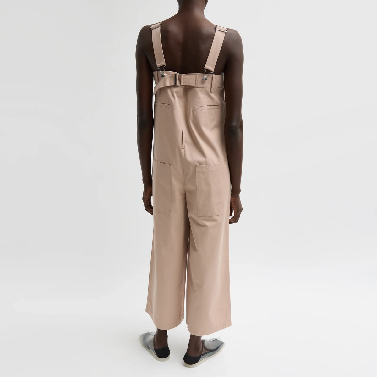 Tibi Bio Twill Overall Wide Leg Pant in "Cameo Pink", size 12