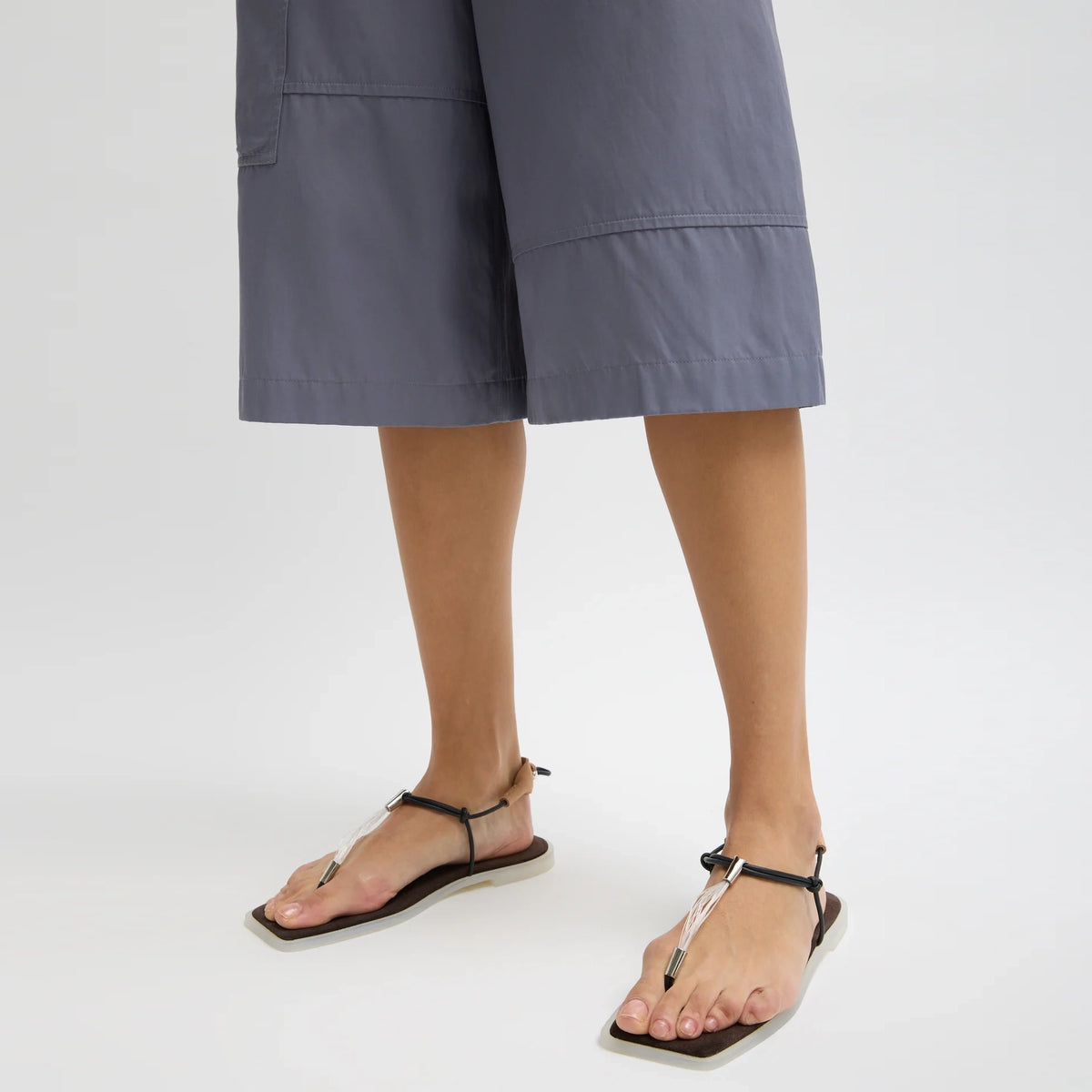 Tibi Drapey Suiting Cargo Short in "Deep Violet", size 12