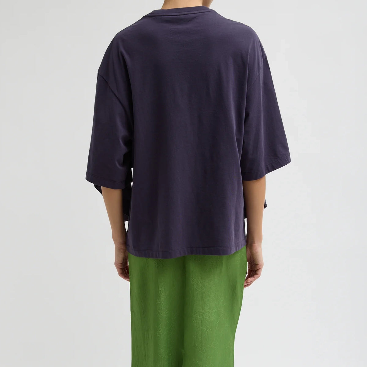 Tibi Tie Front T-Shirt in Eggplant, size Small