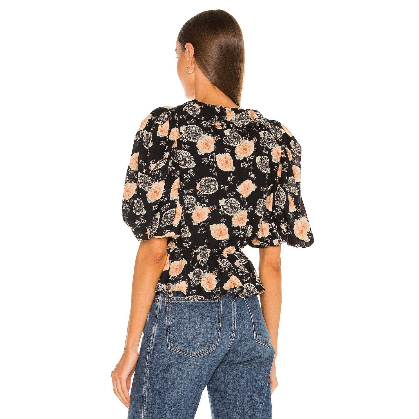 Ulla Johnson "Nadya" Top in Black Floral, size 0