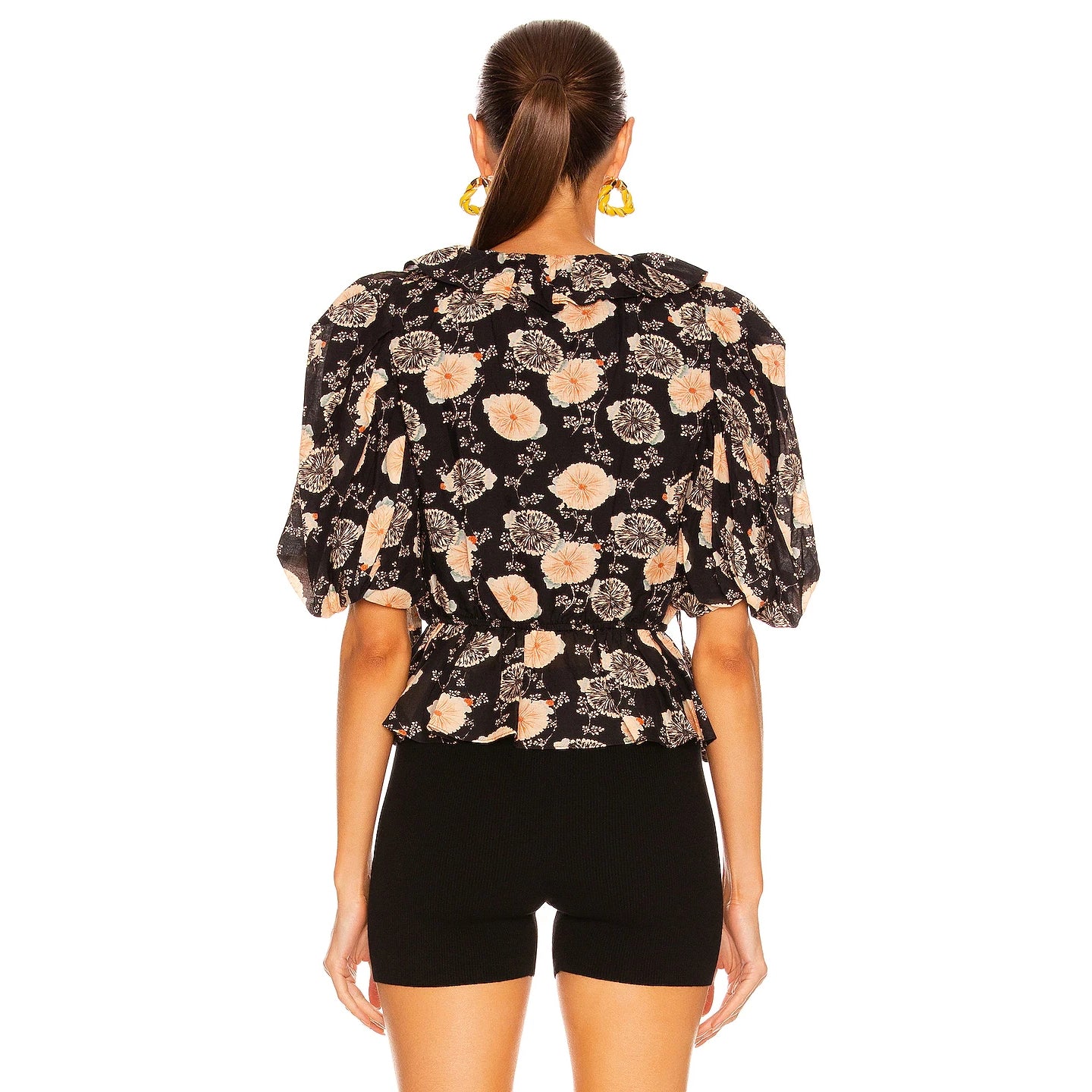 Ulla Johnson "Nadya" Top in Black Floral, size 0