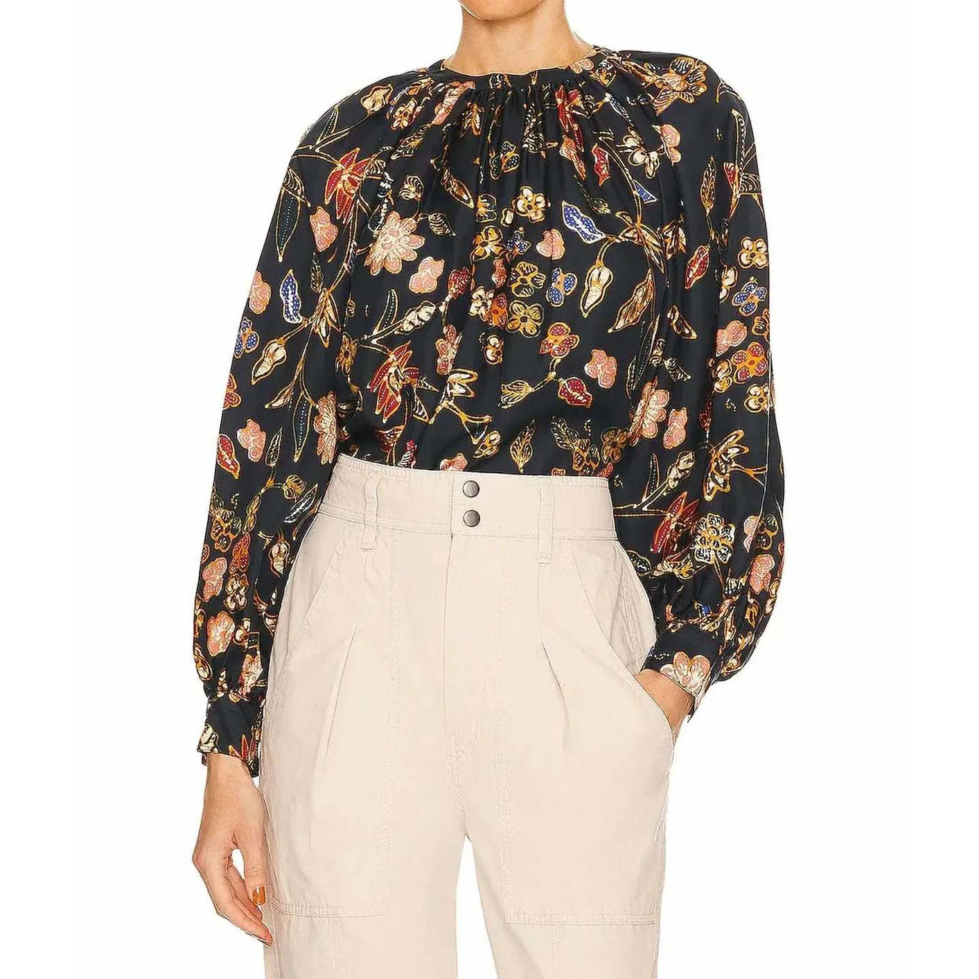 Ulla Johnson "Marisol" Floral Silk Blouse in "Odessa", size 2