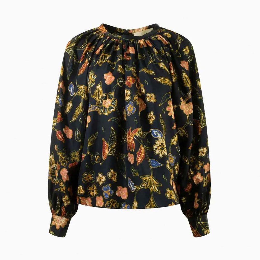 Ulla Johnson "Marisol" Floral Silk Blouse in "Odessa", size 2