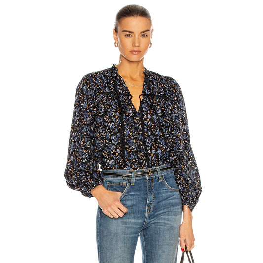 Ulla Johnson "Jeanne" Blouse in "Midnight", size 8