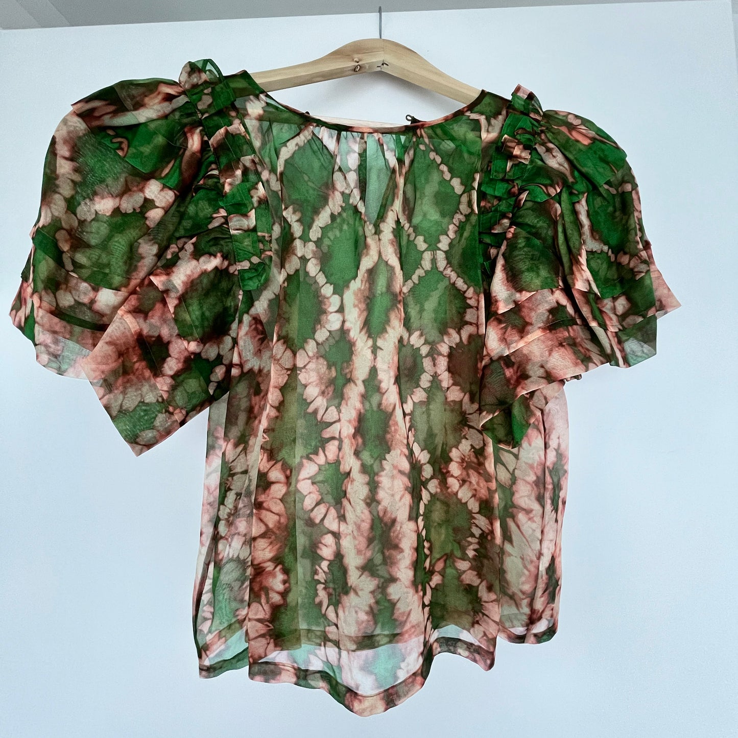 Ulla Johnson "Annemarie" Printed Silk Blouse, size 10 (fits XS-L!)