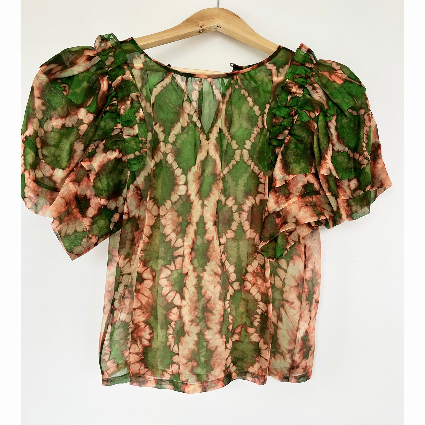 Ulla Johnson "Annemarie" Printed Silk Blouse, size 10 (fits XS-L!)