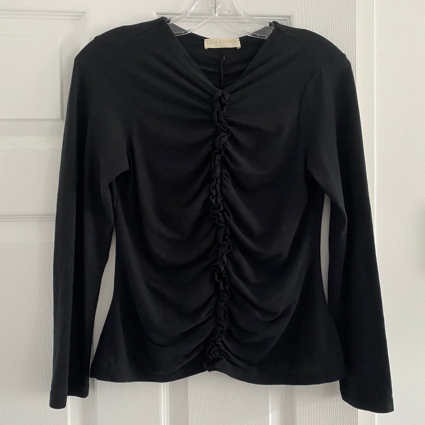 Ulla Johnson "Wren" Gathered Jersey Top in Black, size Medium (Fits S/M)