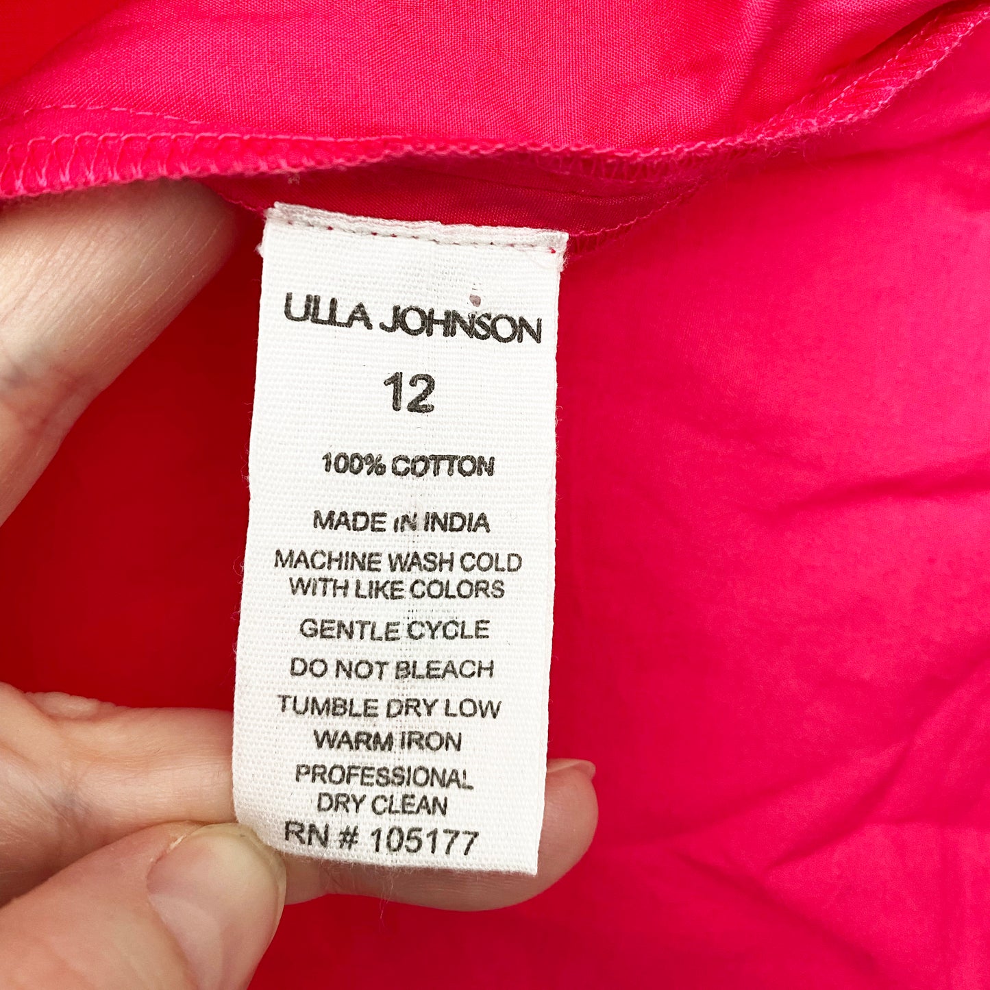 Ulla Johnson "Lora" Pink Top, size 12