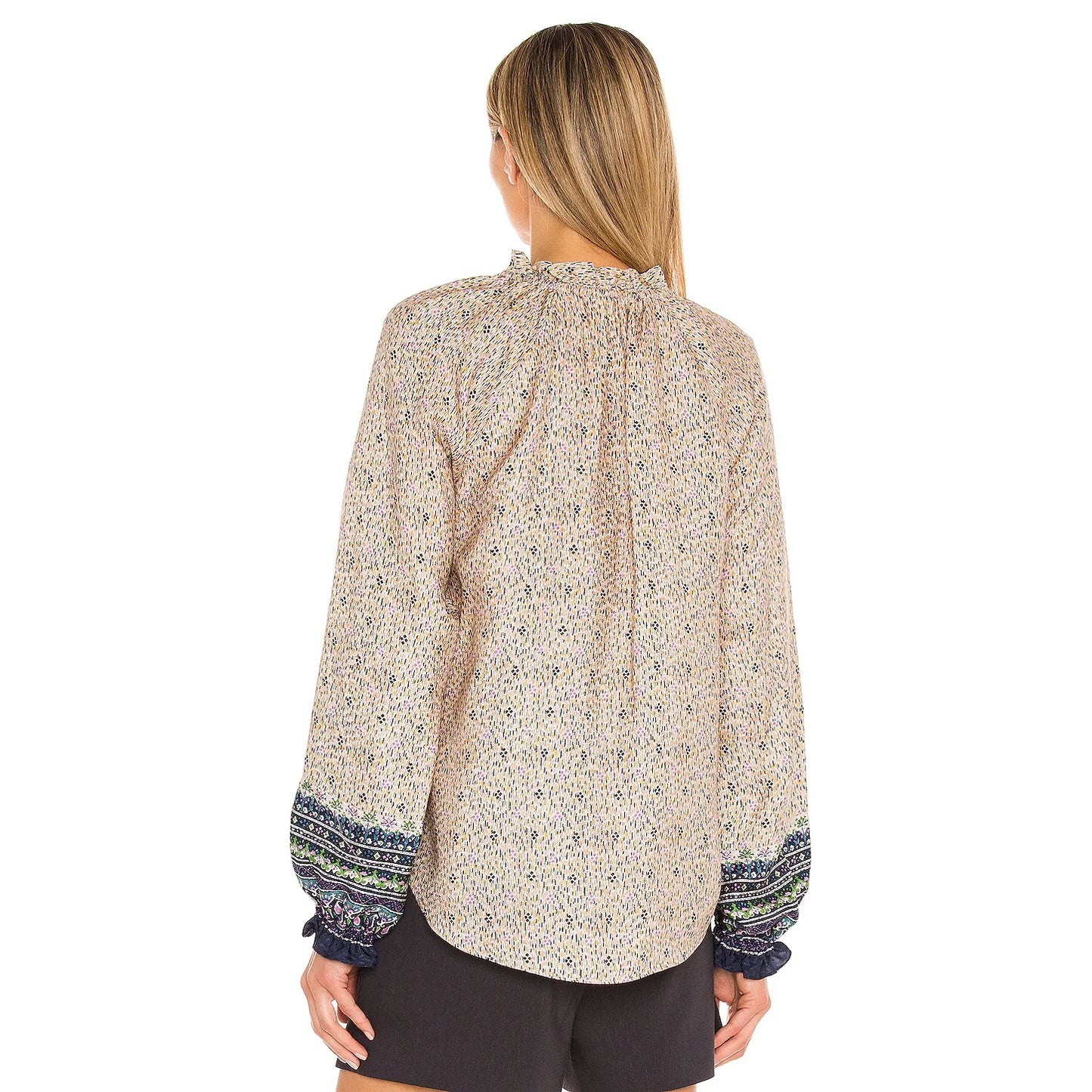 Veronica Beard "Antonette" Printed Silk Blouse, size 4