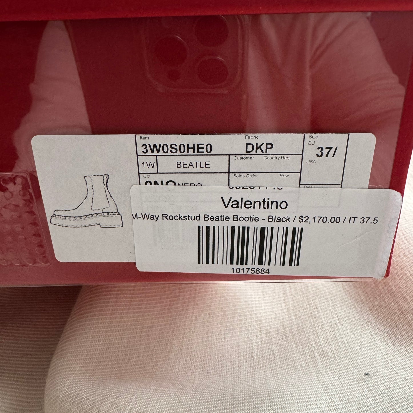 Valentino M-Way Rockstud Beatle Boots in Black, size 37.5