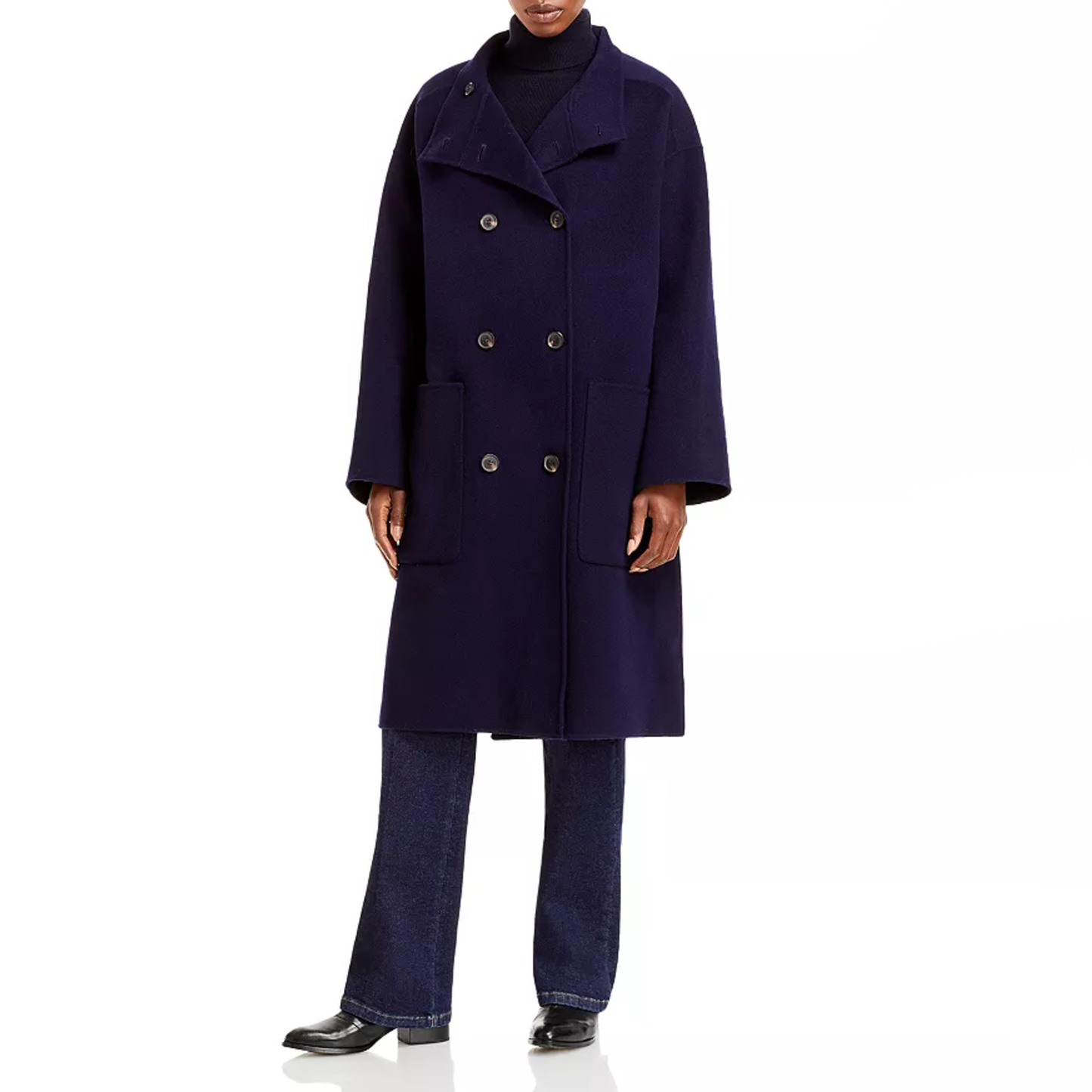 Vanessa Bruno "Pavel" Double Breasted Coat in Navy, size Large (fits L-XL)