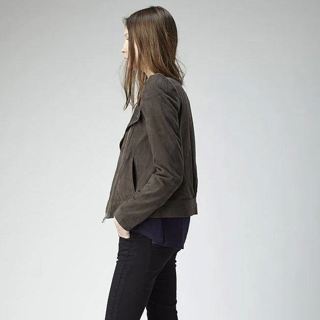 Vanessa Bruno Athe Suede Jacket in Brown, size 40
