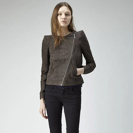 Vanessa Bruno Athe Suede Jacket in Brown, size 40