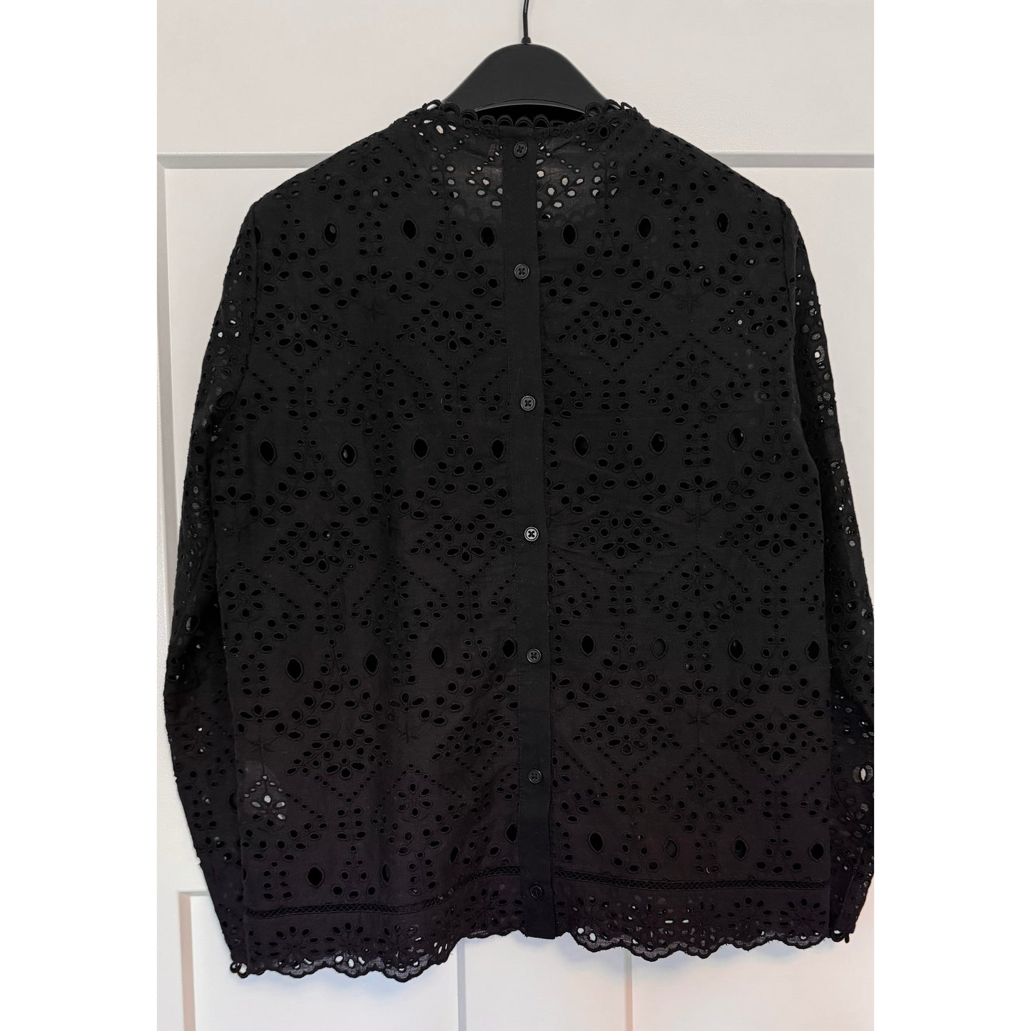 Vanessa Bruno Eyelet Lace Top in Black, size 34