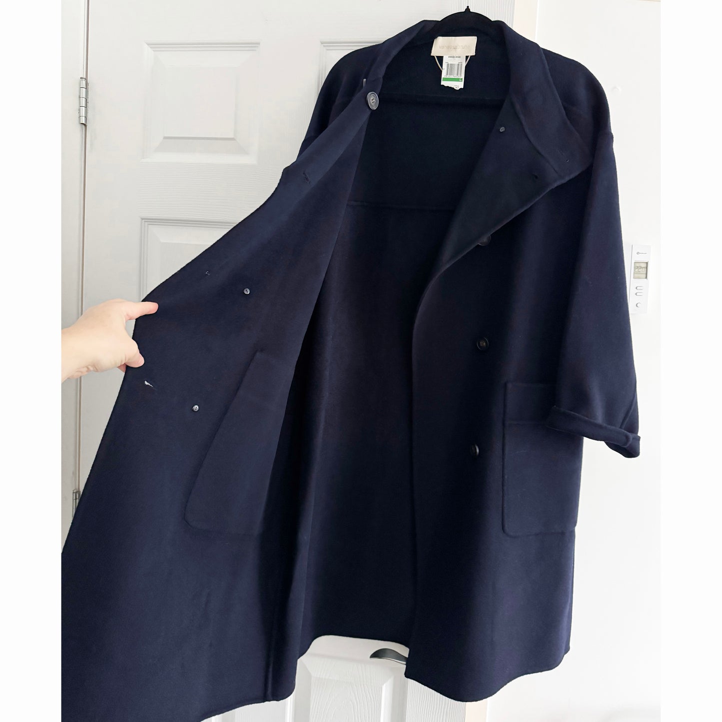 Vanessa Bruno "Pavel" Double Breasted Coat in Navy, size Large (fits L-XL)