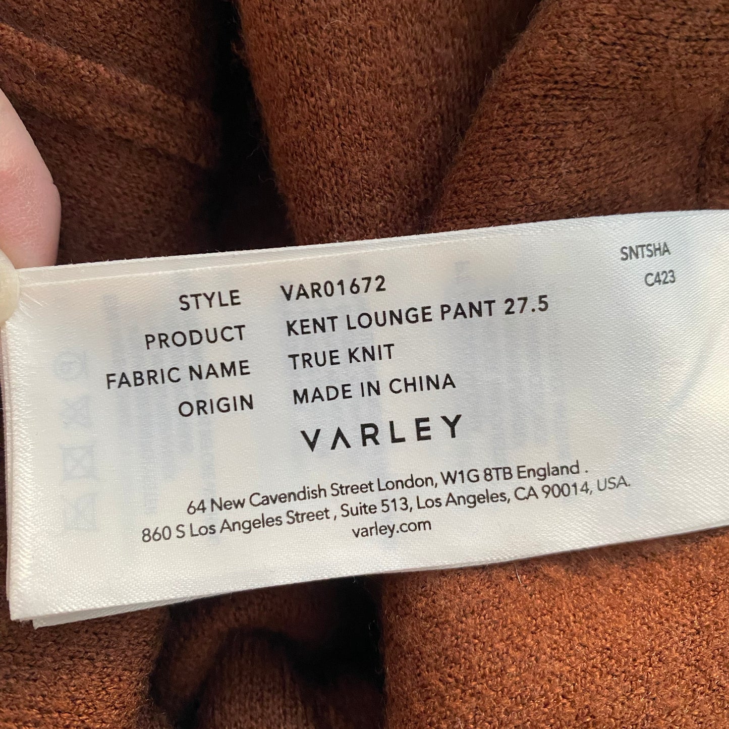 Varley "Kent" Lounge Pant, size XS