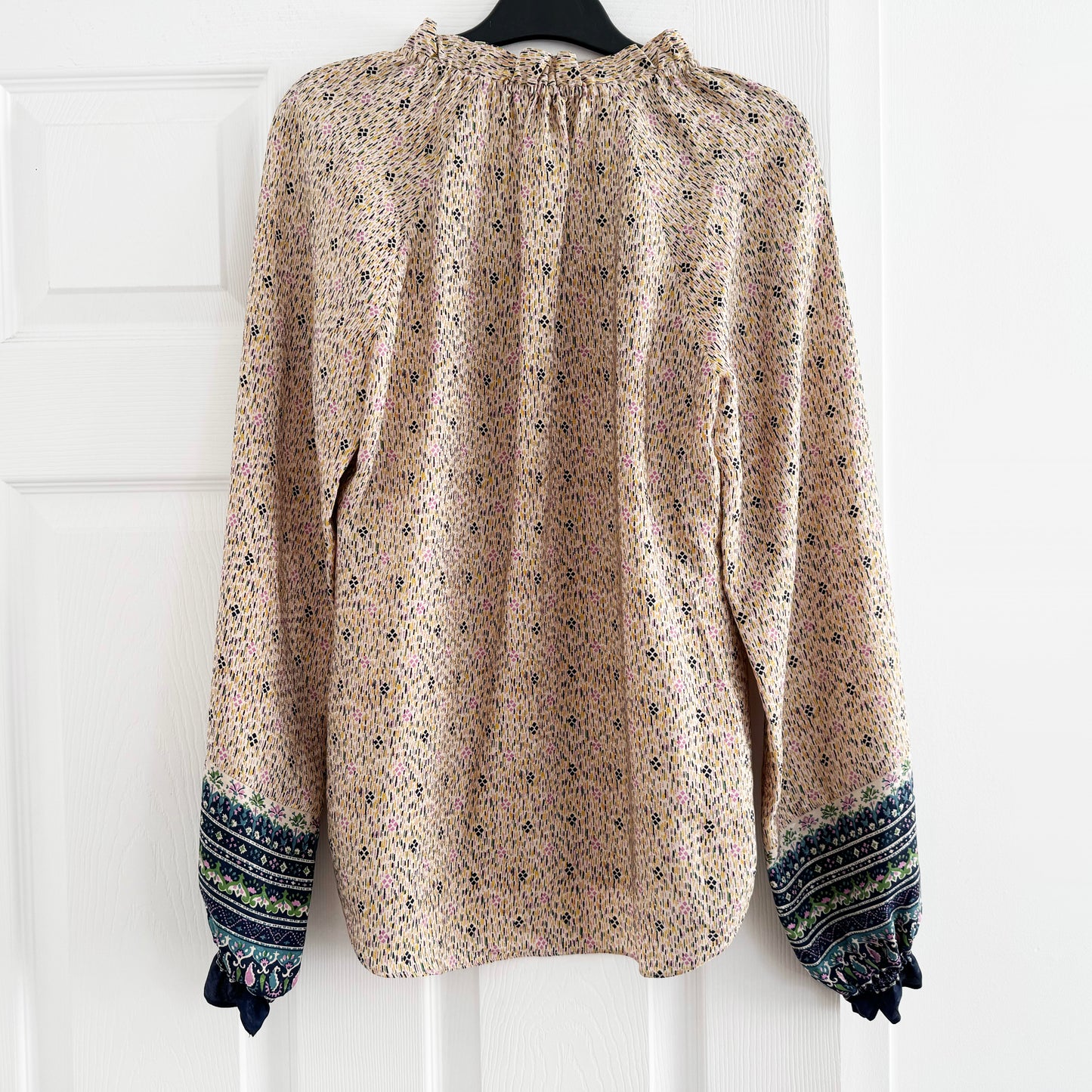 Veronica Beard "Antonette" Printed Silk Blouse, size 4