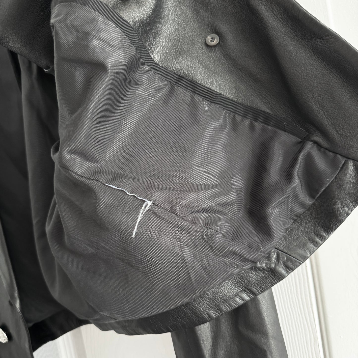 Veronica Beard Cooke Peak-Lapel Leather Jacket in Black, size 4