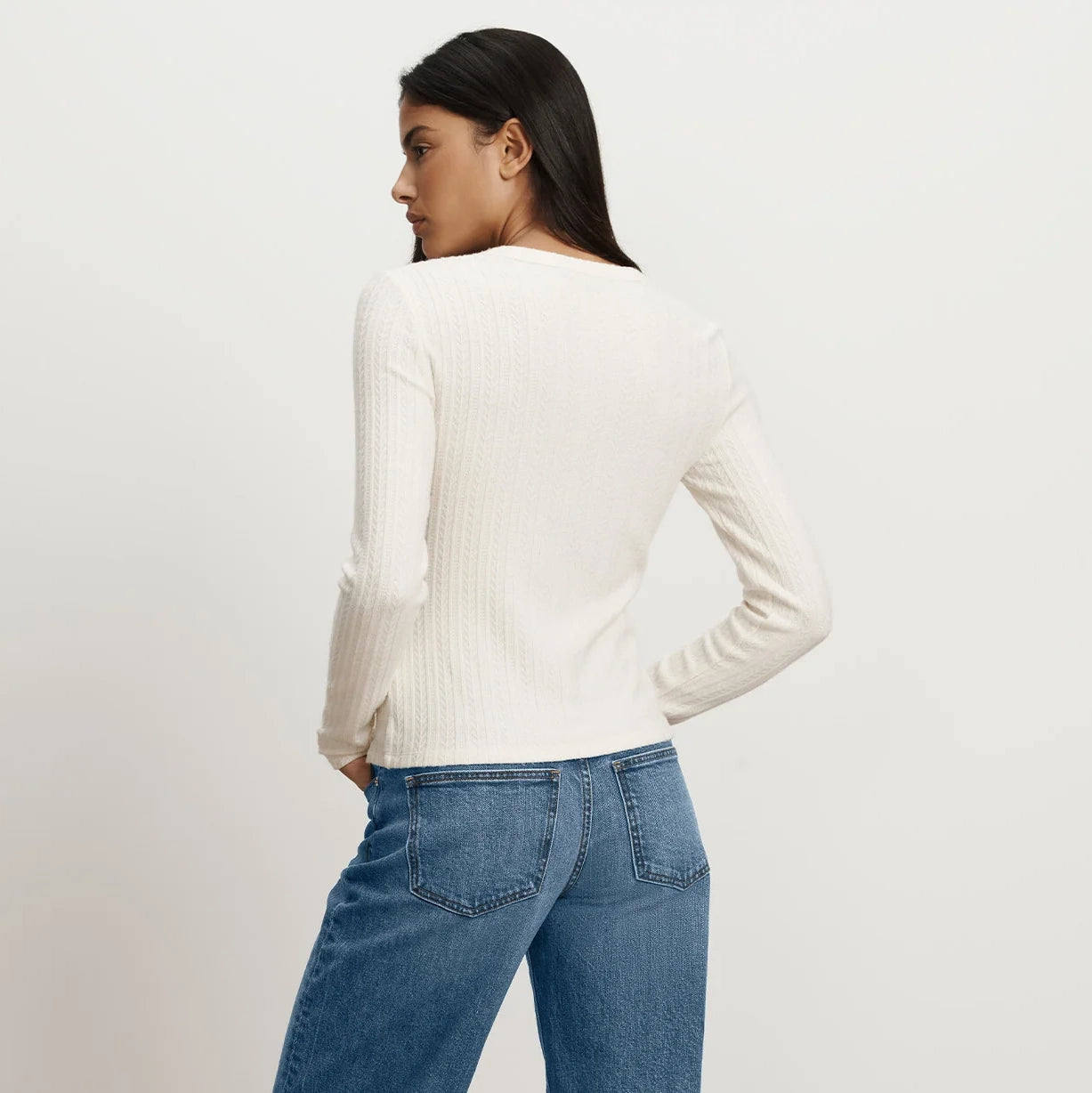 Veronica Beard "Lira" Cable Knit Cardigan in Ivory, size Medium