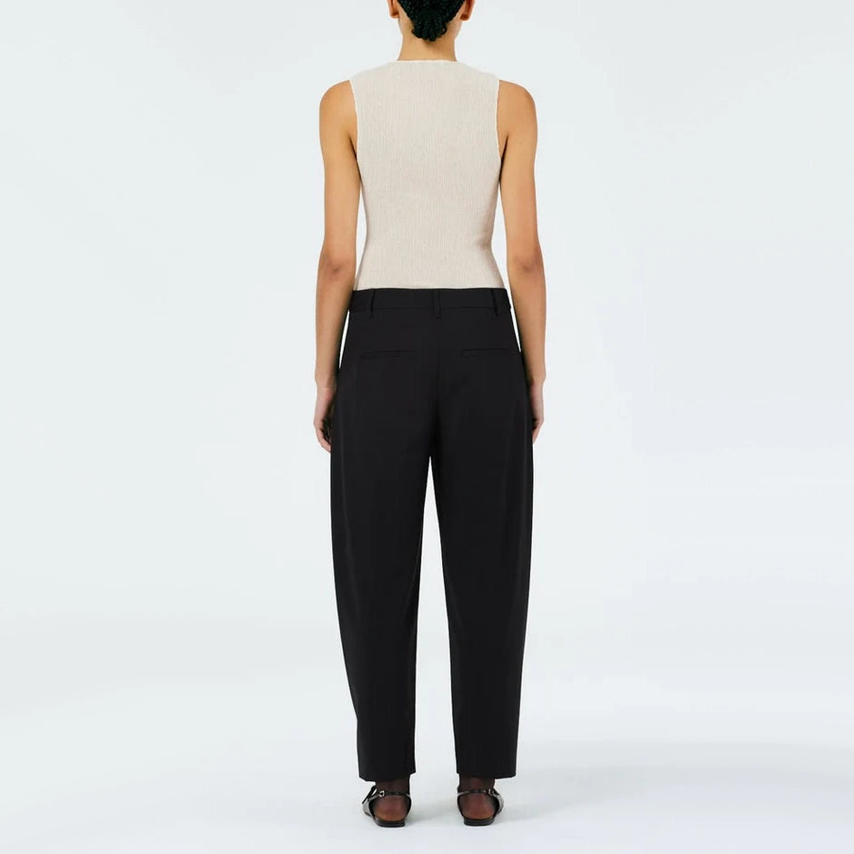Tibi Sculpted Wool Trousers in Black, size 12