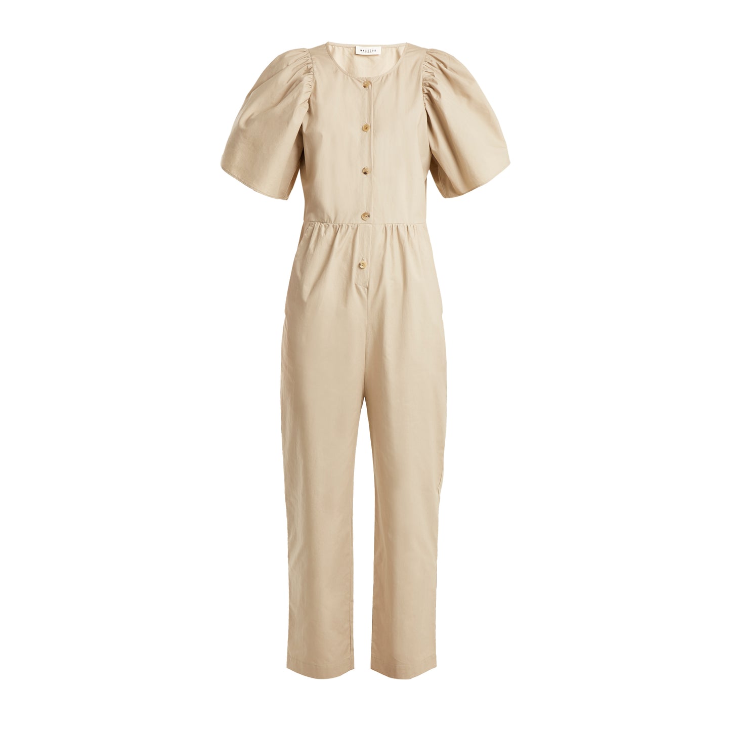 Masscob Puff Sleeve Jumpsuit in Beige, size 36 (fits 2/4)