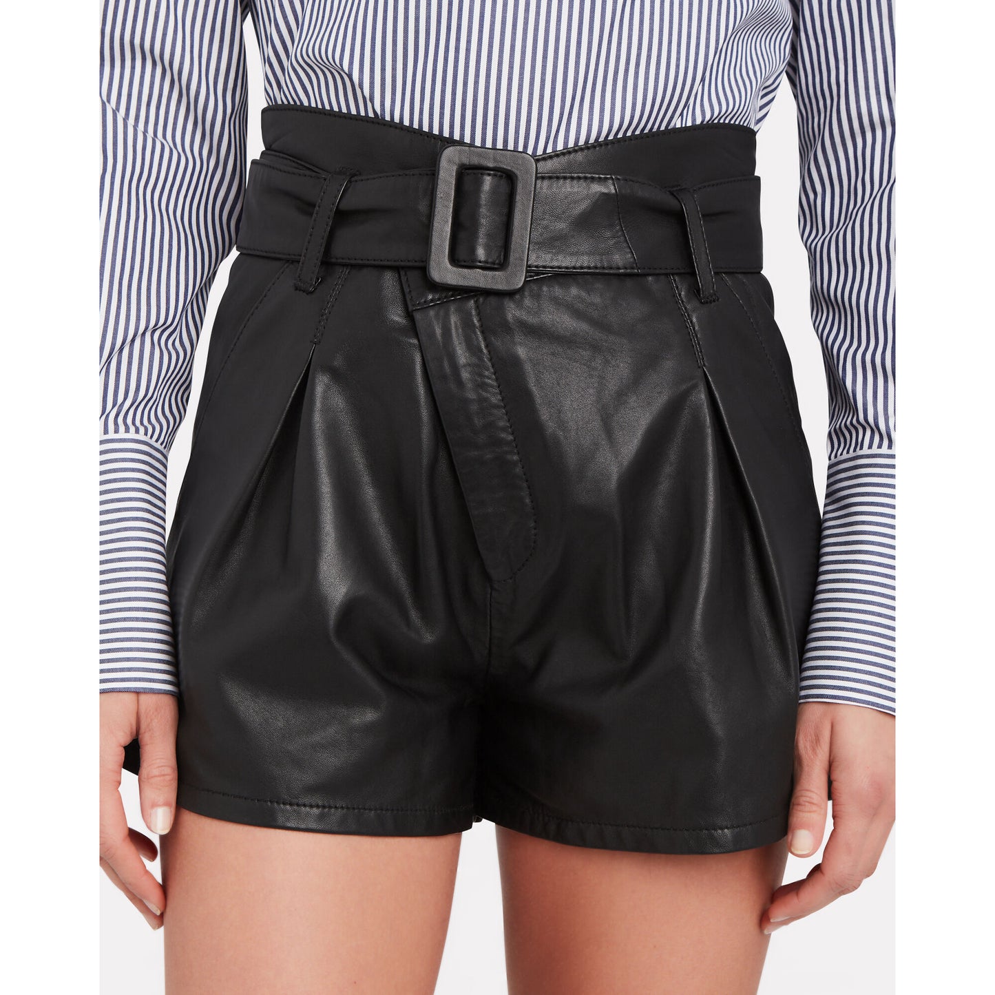 Marissa Webb Black Leather Shorts, size 2