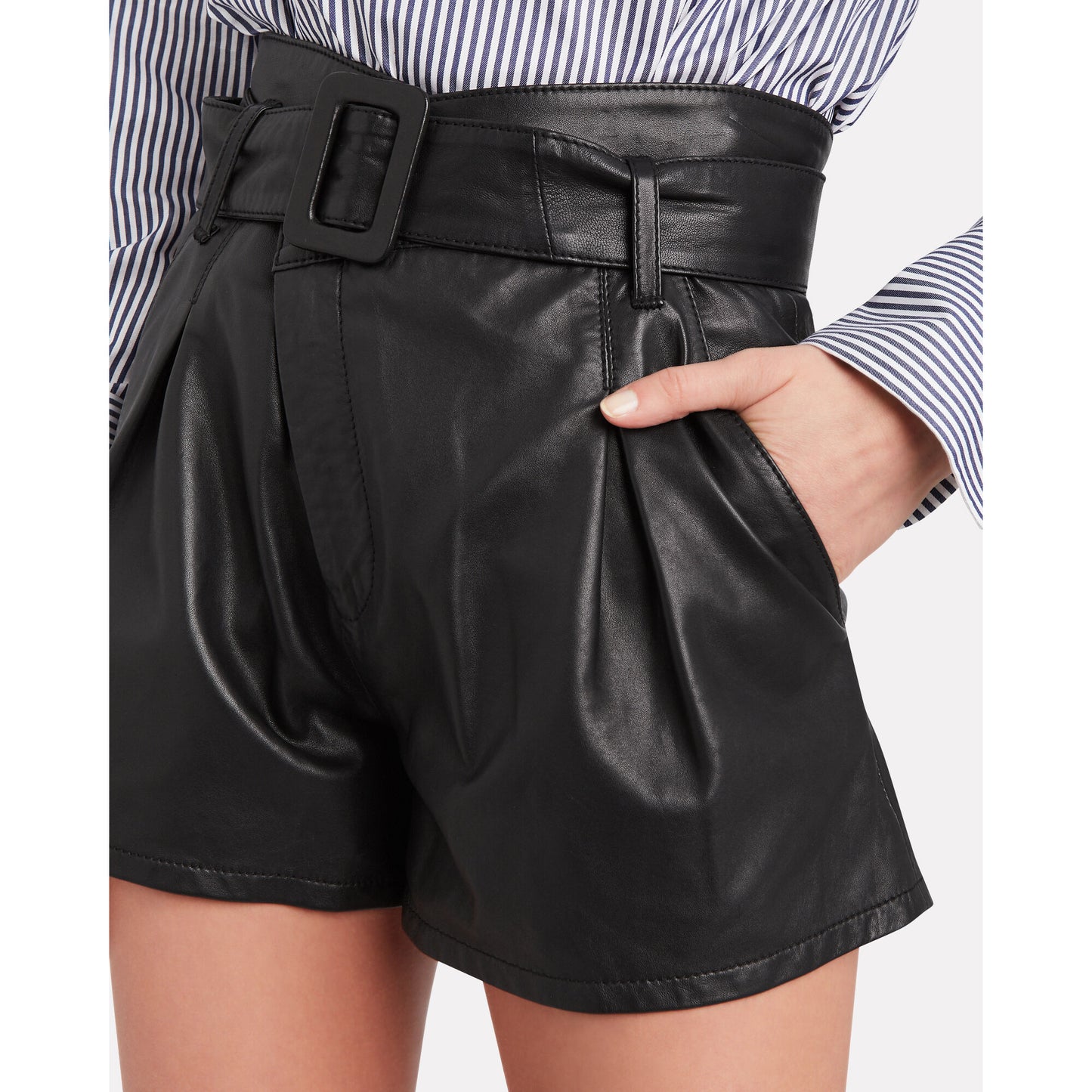 Marissa Webb Black Leather Shorts, size 2