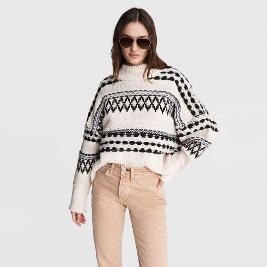 Rag & Bone "Willow" Fair Isle Sweater, Size Small