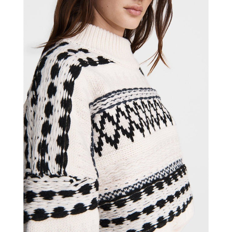 Rag & Bone "Willow" Fair Isle Sweater, Size Small