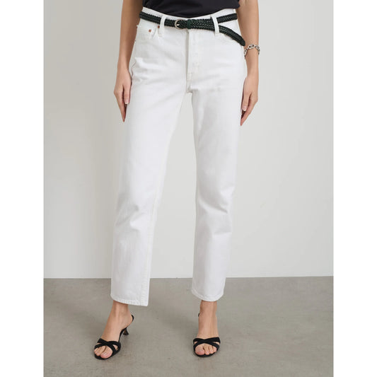 Alex Mill "Jane" Mid Rise Straight Jean in "Shiro" White Wash, size 28 (fits 27/28)