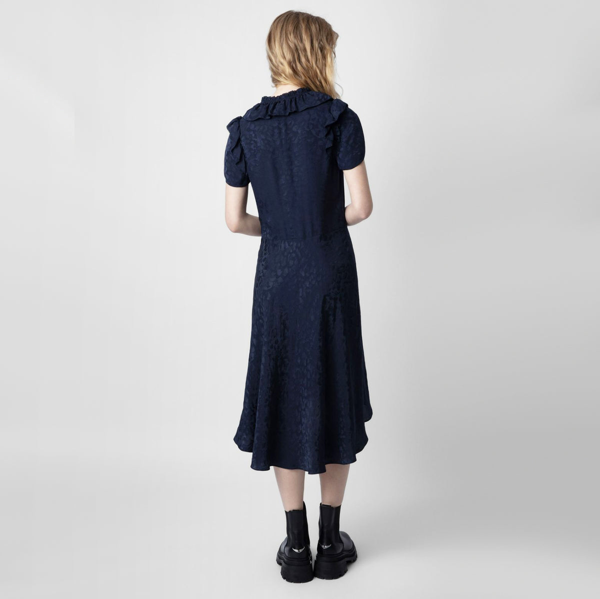Zadig & Voltaire "Roberty" Silk Dress in Navy, size Medium (fits size Small)