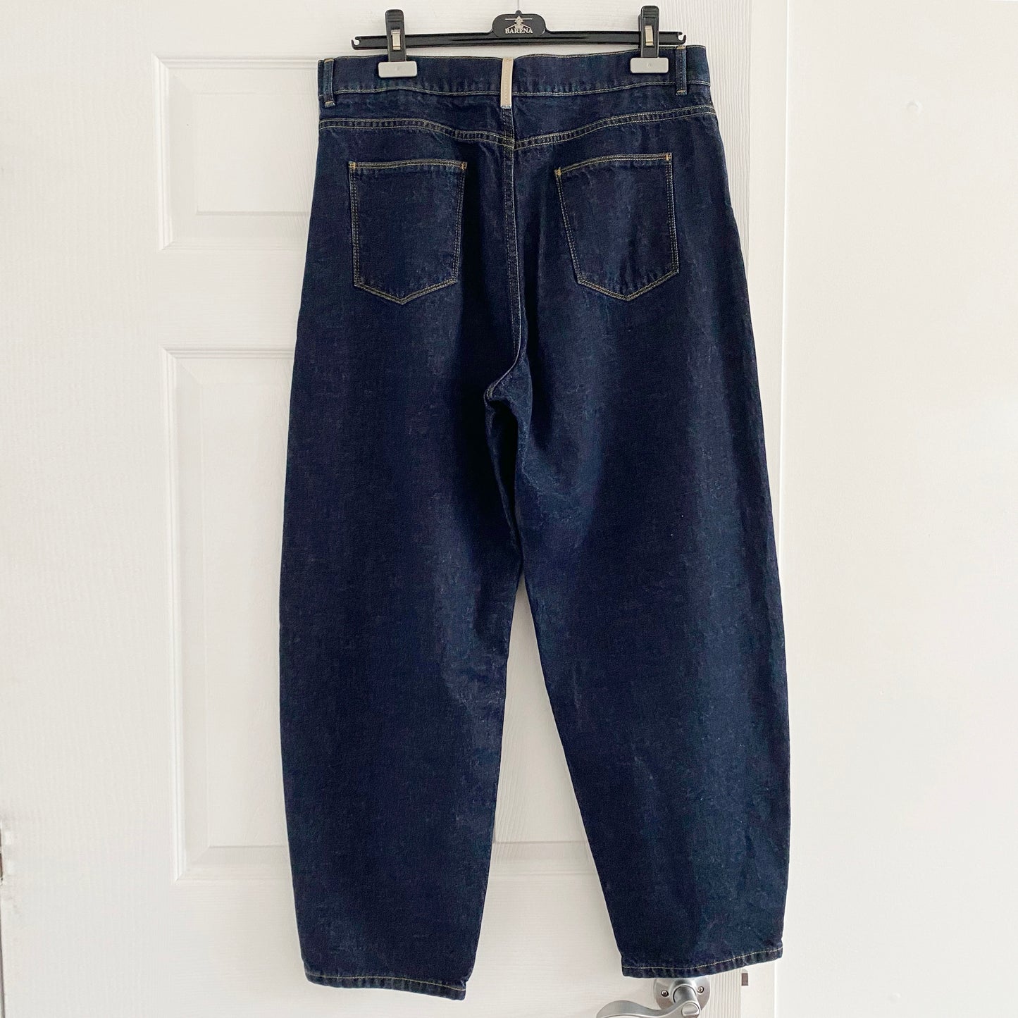 Wandler "Chamomile" Barrel Leg Jeans in Dark Indigo, size 32